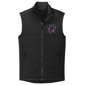 Cow Aesthetic Vaporwave 80s Style Horse Riding Lover Gift Collective Smooth Fleece Vest