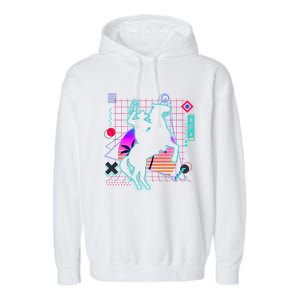 Cow Aesthetic Vaporwave 80s Style Horse Riding Lover Gift Garment-Dyed Fleece Hoodie