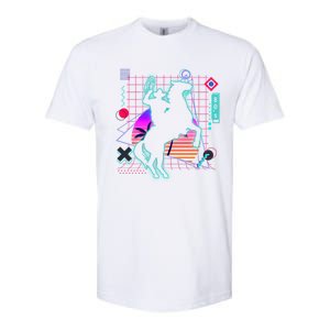 Cow Aesthetic Vaporwave 80s Style Horse Riding Lover Gift Softstyle CVC T-Shirt