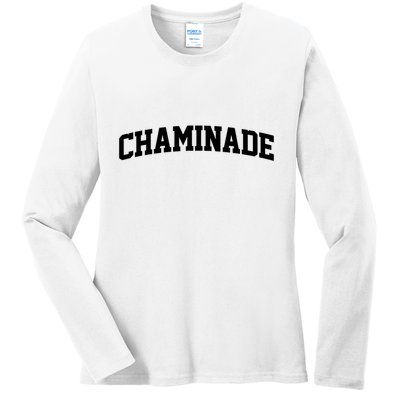 Chaminade Arch Vintage Retro College Athletic Sports Ladies Long Sleeve Shirt