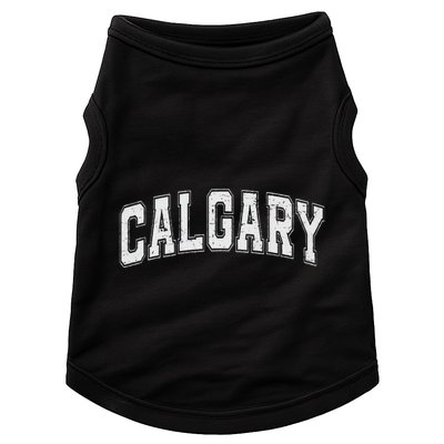 Calgary Ab Vintage Sports White Retro Varsity Text Doggie Tank