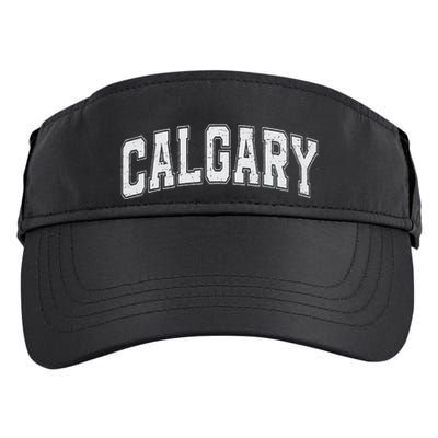 Calgary Ab Vintage Sports White Retro Varsity Text Adult Drive Performance Visor