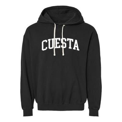 Cuesta Arch Vintage Retro College Athletic Sports Garment-Dyed Fleece Hoodie