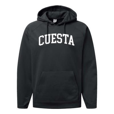 Cuesta Arch Vintage Retro College Athletic Sports Performance Fleece Hoodie