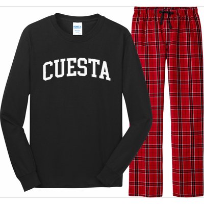 Cuesta Arch Vintage Retro College Athletic Sports Long Sleeve Pajama Set