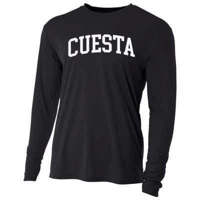 Cuesta Arch Vintage Retro College Athletic Sports Cooling Performance Long Sleeve Crew