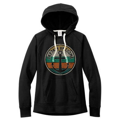 Captain Awesome Vintage Anchor Funny Sailing Boating Gift Women's Fleece Hoodie