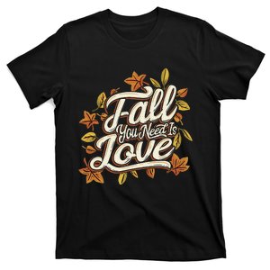 Cozy Autumn Vibes Lovethemed Thanksgiving T-Shirt