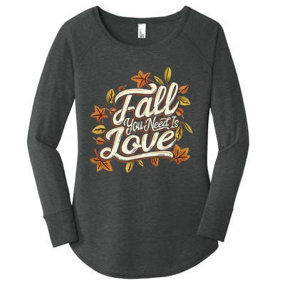 Cozy Autumn Vibes Lovethemed Thanksgiving Women's Perfect Tri Tunic Long Sleeve Shirt