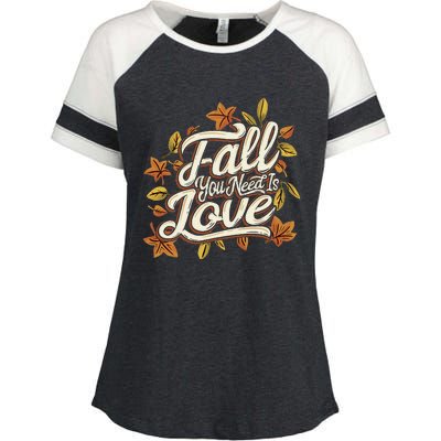 Cozy Autumn Vibes Lovethemed Thanksgiving Enza Ladies Jersey Colorblock Tee