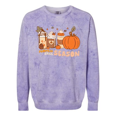 Cozy Autumn Vibes Pumpkin Spice Season Thanksgiving Day Colorblast Crewneck Sweatshirt