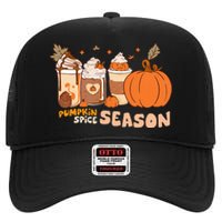 Cozy Autumn Vibes Pumpkin Spice Season Thanksgiving Day High Crown Mesh Back Trucker Hat