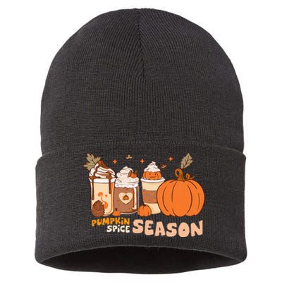 Cozy Autumn Vibes Pumpkin Spice Season Thanksgiving Day Sustainable Knit Beanie