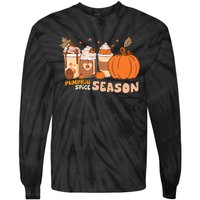 Cozy Autumn Vibes Pumpkin Spice Season Thanksgiving Day Tie-Dye Long Sleeve Shirt