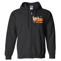 Cozy Autumn Vibes Pumpkin Spice Season Thanksgiving Day Full Zip Hoodie