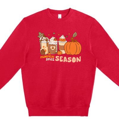 Cozy Autumn Vibes Pumpkin Spice Season Thanksgiving Day Premium Crewneck Sweatshirt