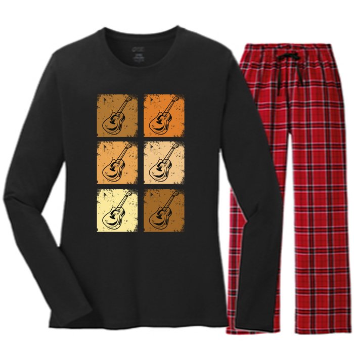 Classic And Vintage Guitars Women's Long Sleeve Flannel Pajama Set 