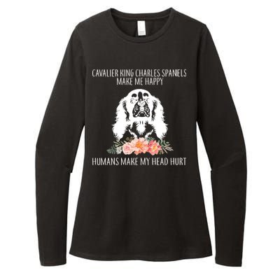 Cavalier King Charles Make Me Happy Womens CVC Long Sleeve Shirt