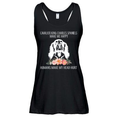 Cavalier King Charles Make Me Happy Ladies Essential Flowy Tank