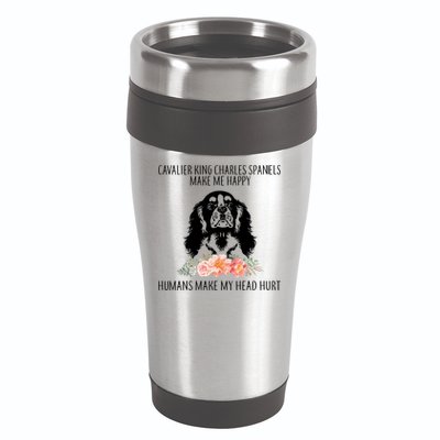 Cavalier King Charles Make Me Happy 16oz Travel Tumbler
