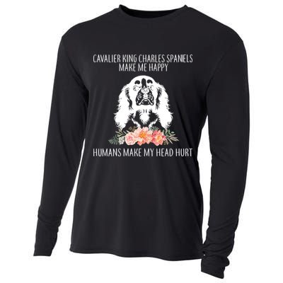 Cavalier King Charles Make Me Happy Cooling Performance Long Sleeve Crew