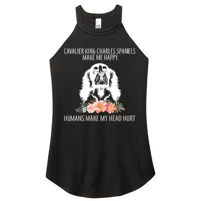 Cavalier King Charles Make Me Happy Women's Perfect Tri Rocker Tank