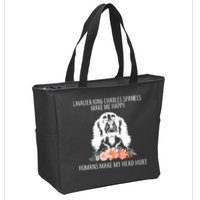 Cavalier King Charles Make Me Happy Zip Tote Bag