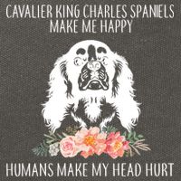Cavalier King Charles Make Me Happy Cotton Canvas Backpack
