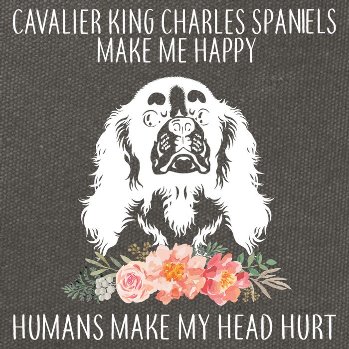 Cavalier King Charles Make Me Happy Cotton Canvas Backpack