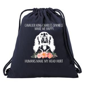 Cavalier King Charles Make Me Happy Drawstring Bag