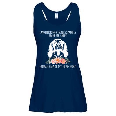 Cavalier King Charles Make Me Happy Ladies Essential Flowy Tank