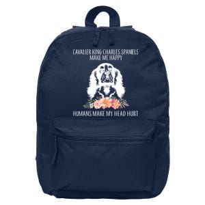 Cavalier King Charles Make Me Happy 16 in Basic Backpack