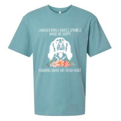 Cavalier King Charles Make Me Happy Sueded Cloud Jersey T-Shirt