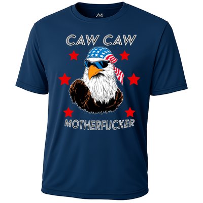 Caw Caw Motherfucker Funny Patriotic Eagle Cooling Performance Crew T-Shirt