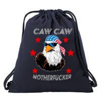 Caw Caw Motherfucker Funny Patriotic Eagle Drawstring Bag