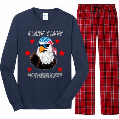 Caw Caw Motherfucker Funny Patriotic Eagle Long Sleeve Pajama Set