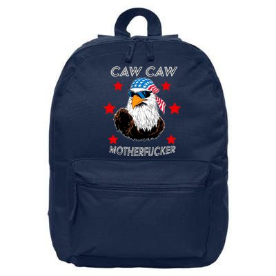 Caw Caw Motherfucker Funny Patriotic Eagle 16 in Basic Backpack