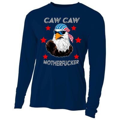 Caw Caw Motherfucker Funny Patriotic Eagle Cooling Performance Long Sleeve Crew