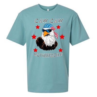 Caw Caw Motherfucker Funny Patriotic Eagle Sueded Cloud Jersey T-Shirt