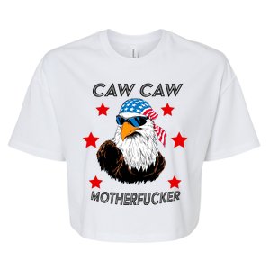 Caw Caw Motherfucker Funny Patriotic Eagle Bella+Canvas Jersey Crop Tee