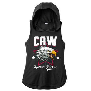 Caw Mother Fucker Ladies PosiCharge Tri-Blend Wicking Draft Hoodie Tank