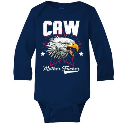 Caw Mother Fucker Baby Long Sleeve Bodysuit