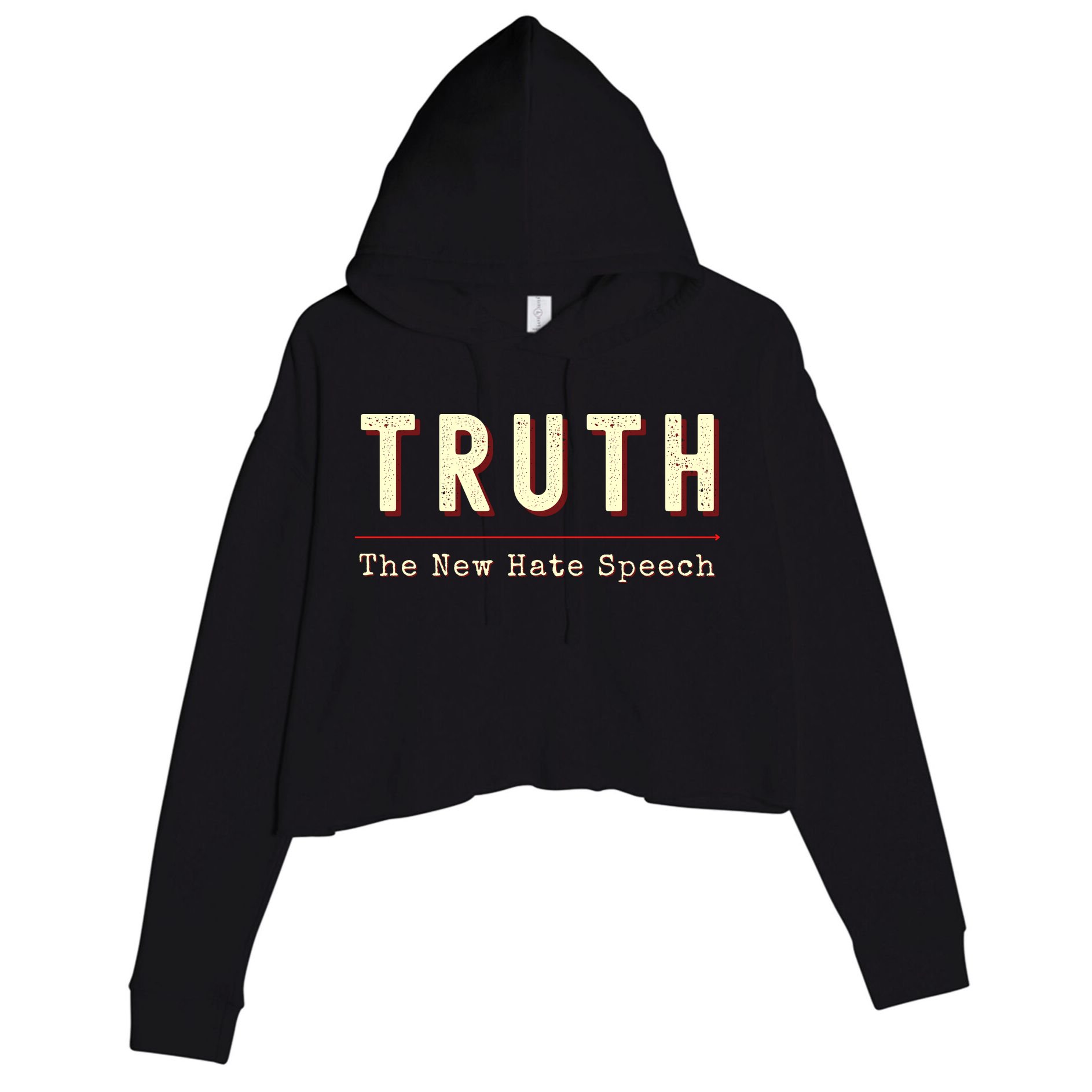 Conservative Anti Woke Cancel Culture Truth The New Hate Speech Crop Fleece Hoodie