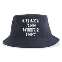 Crazy Ass White Funny Saying Humor Quote Sustainable Bucket Hat