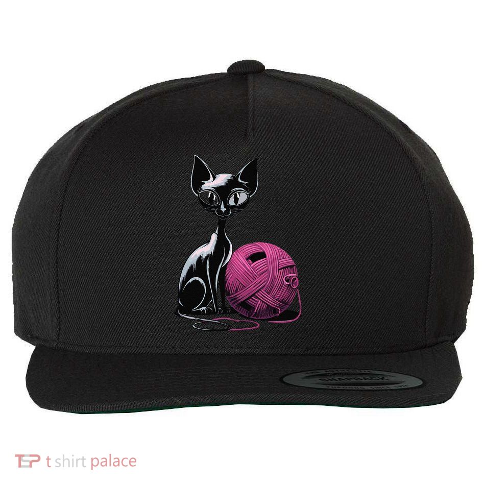 Cat And Wool Yarn Delightful Companionship Wool Snapback Cap