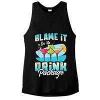 Cruise Alcohol Wine Lover Blame It On The Drink Package Ladies PosiCharge Tri-Blend Wicking Tank