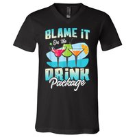 Cruise Alcohol Wine Lover Blame It On The Drink Package V-Neck T-Shirt