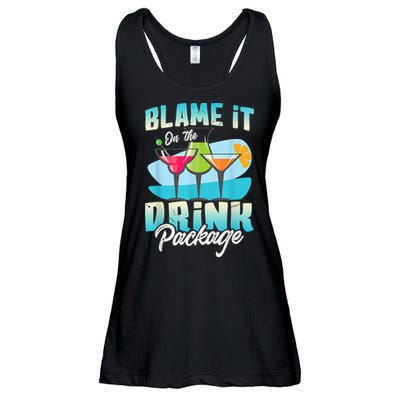 Cruise Alcohol Wine Lover Blame It On The Drink Package Ladies Essential Flowy Tank