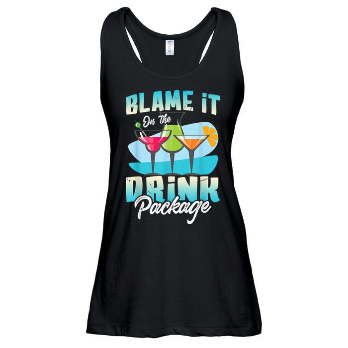 Cruise Alcohol Wine Lover Blame It On The Drink Package Ladies Essential Flowy Tank