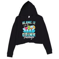 Cruise Alcohol Wine Lover Blame It On The Drink Package Crop Fleece Hoodie